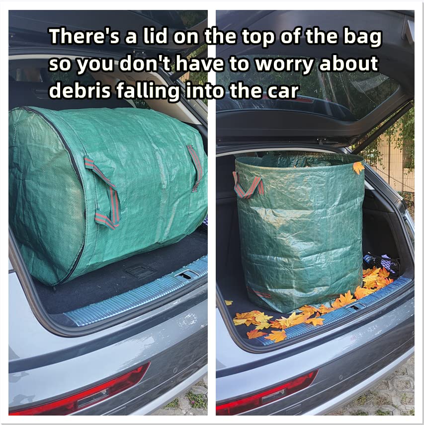 Pilntons zippered lid yard bags keep debris contained during cleanup