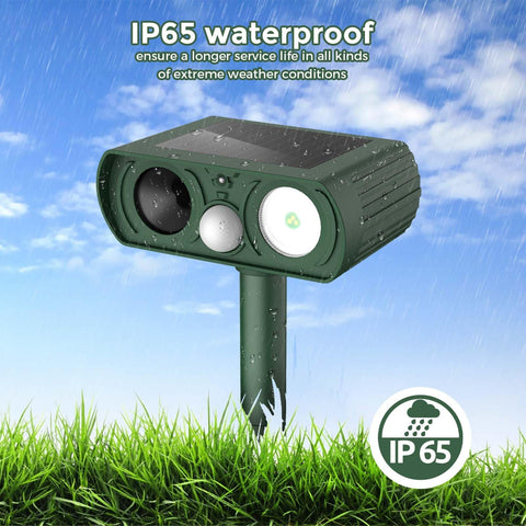 PIR motion sensor detects movement to trigger deterrence outdoors