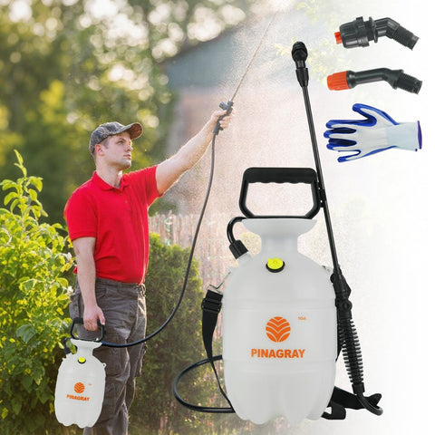 PINAGRAY 1Gallon sprayer tank view with clear level marks for precise mixing.