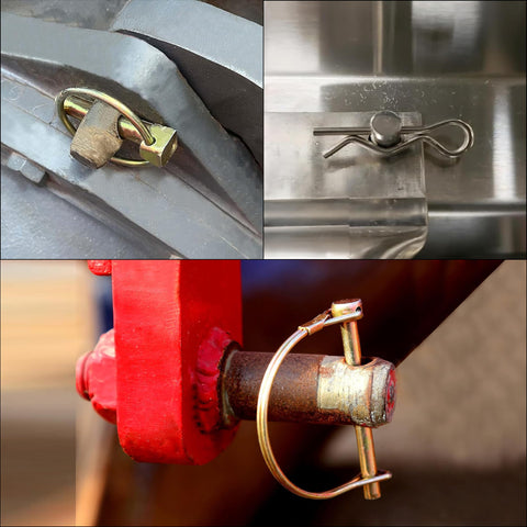 Pinailer locking pin protects against accidental detachment during transport.
