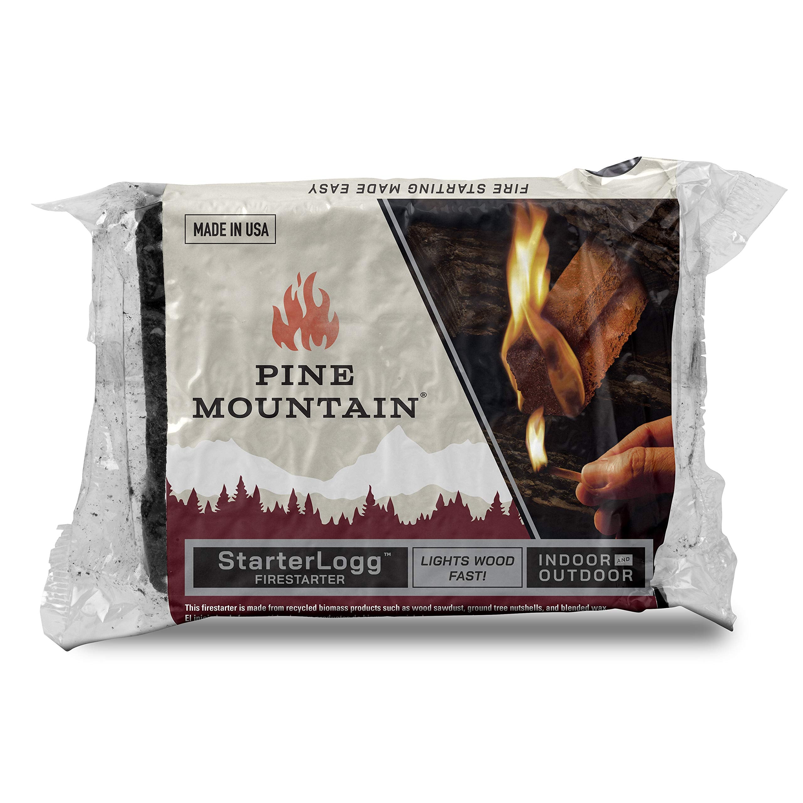 Pine Mountain StarterLogg firestarter wood log for clean burning and easy ignition.