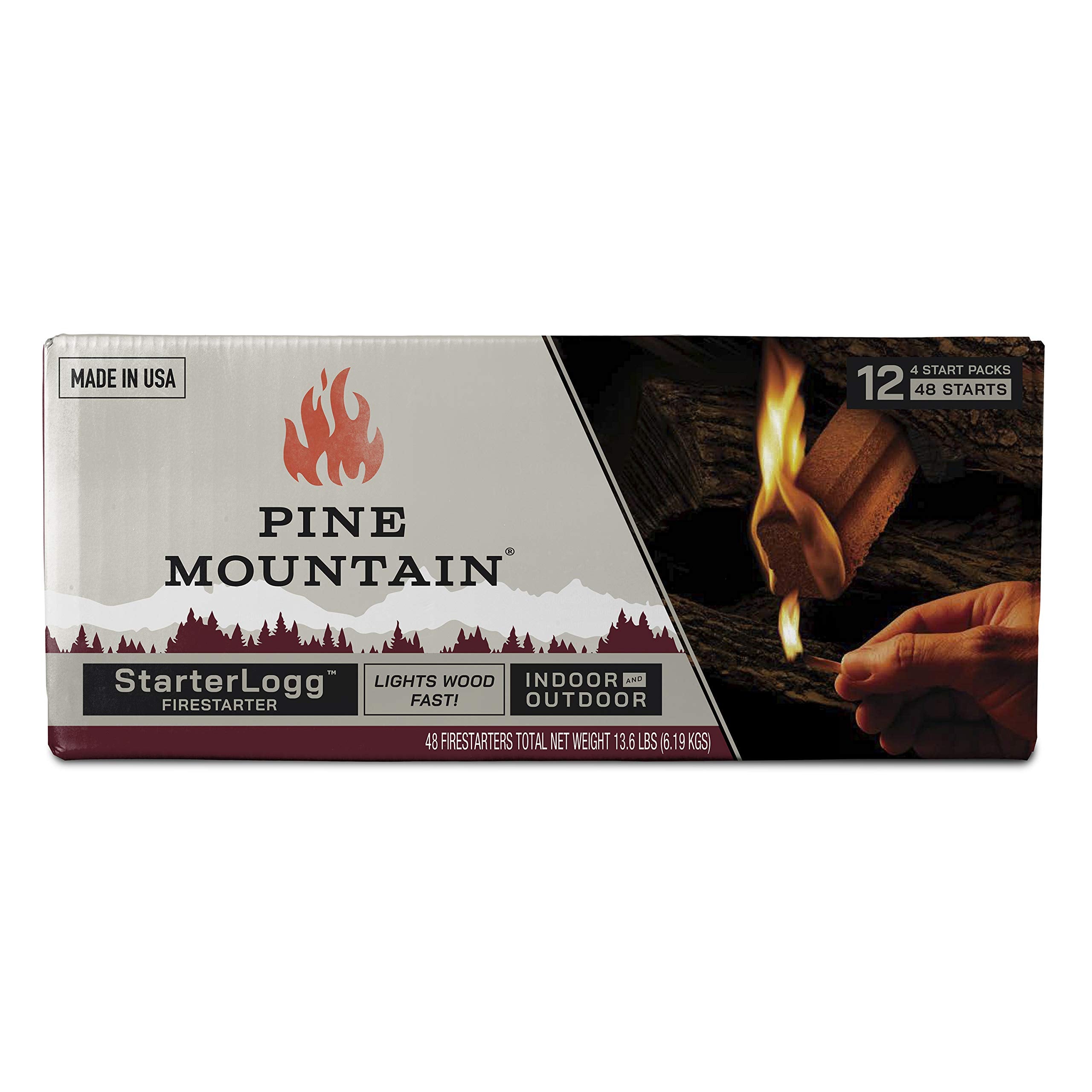 Pine Mountain StarterLogg for indoor and outdoor use, ideal for cozy fires.