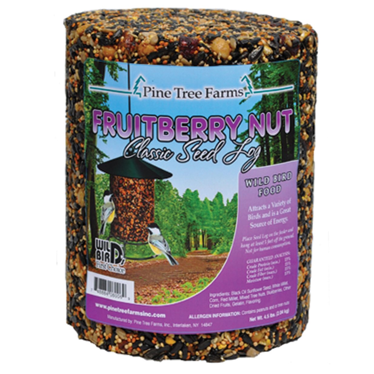Pine Tree Farms fruit berry nut seed log attracts diverse backyard birds