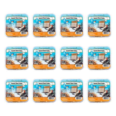 Pine Tree Farms insect suet cake pack 12oz for year-round backyard feeding.