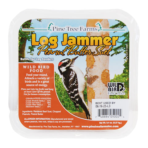 Pine Tree Farms Log Jammer ingredients showing beef suet and peanuts