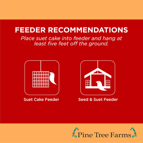 No-melt stability in hot weather keeps Pine Tree Farms suet intact and clean