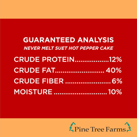 Pine Tree Farms suet cake made in the USA for reliable energy