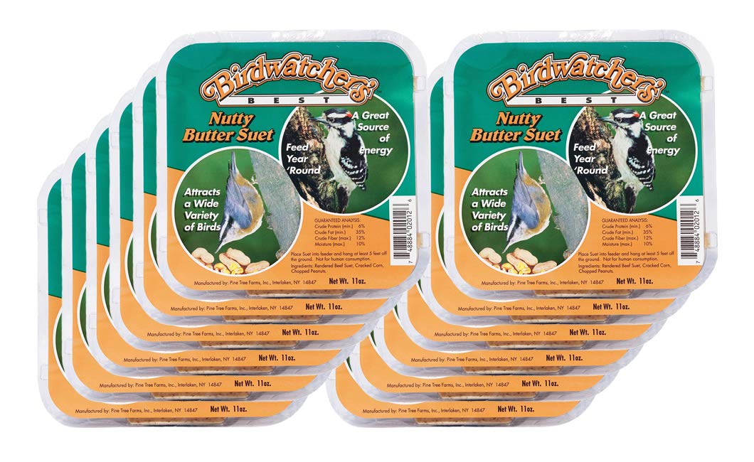 Pine Tree Farms Nutty Butter Suet 12-pack ready for year-round backyard bird feeding.