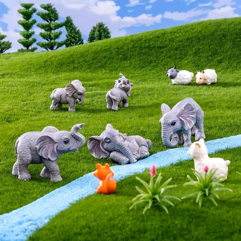 Pinenjoy elephant figurine on cake toppers adds a cute focal point.