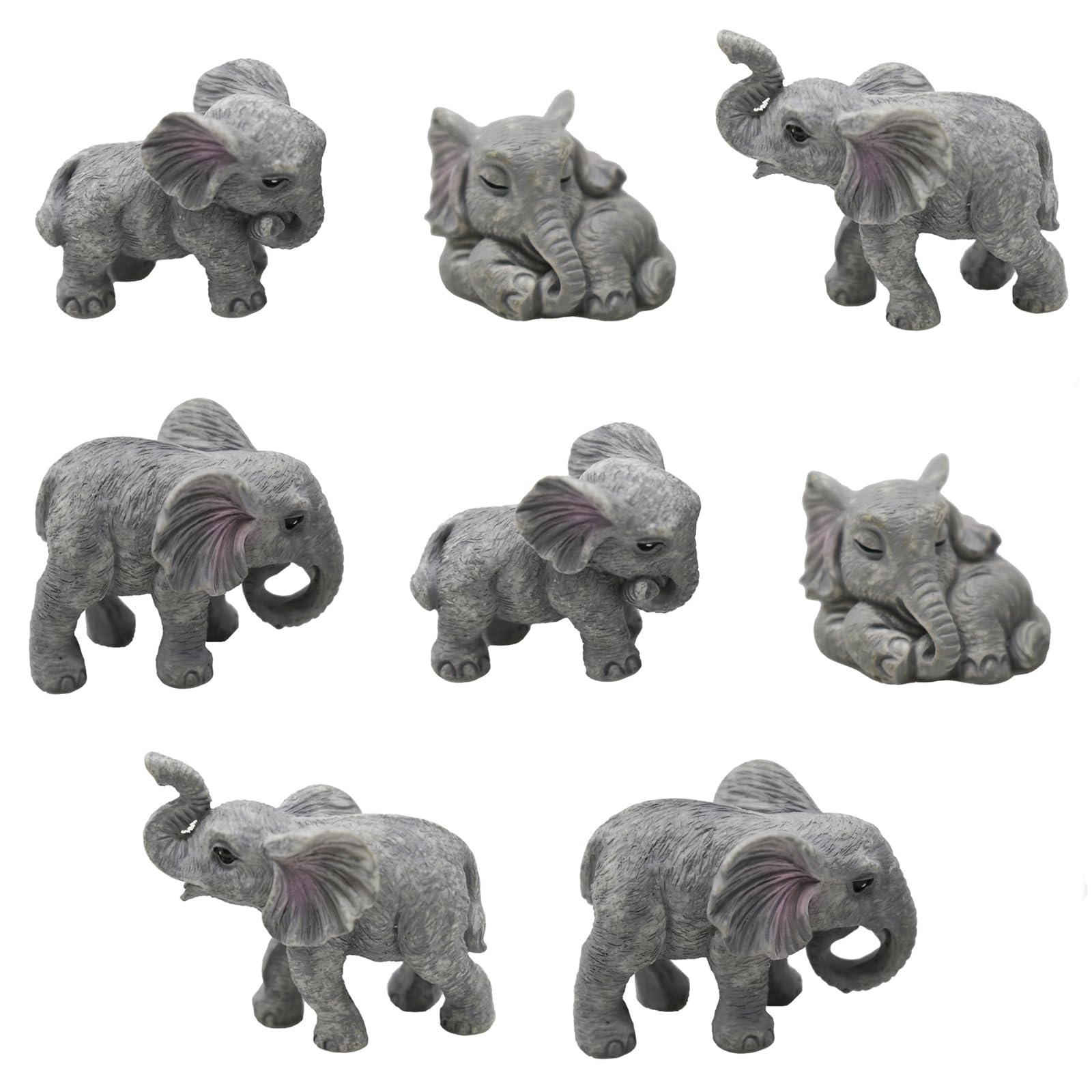 Pinenjoy elephant figurine with lowered head for serene desk decor and charm.