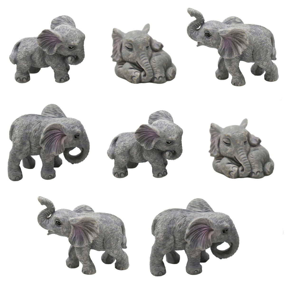 Pinenjoy elephant figurine with lowered head for serene desk decor and charm.