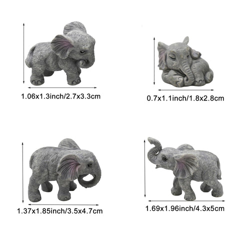 Pinenjoy elephant figurine sleeping pose ideal for fairy gardens and mini landscapes.