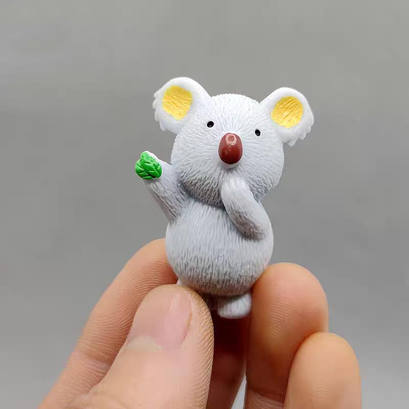 Pinenjoy koala figurine carrying baby, charming dollhouse accessory