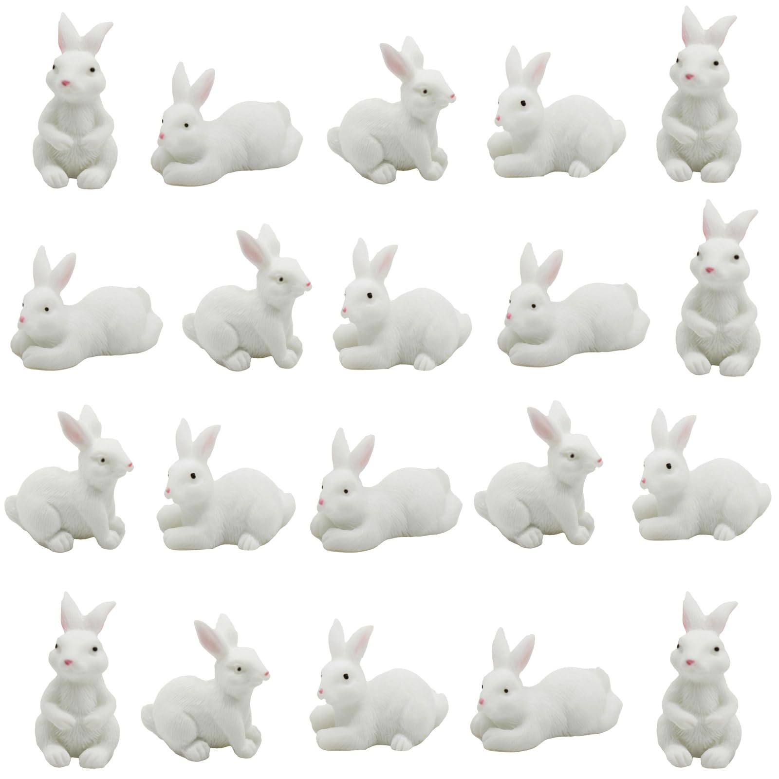 Pinenjoy rabbit figurine in sitting pose enhances miniature scenes.