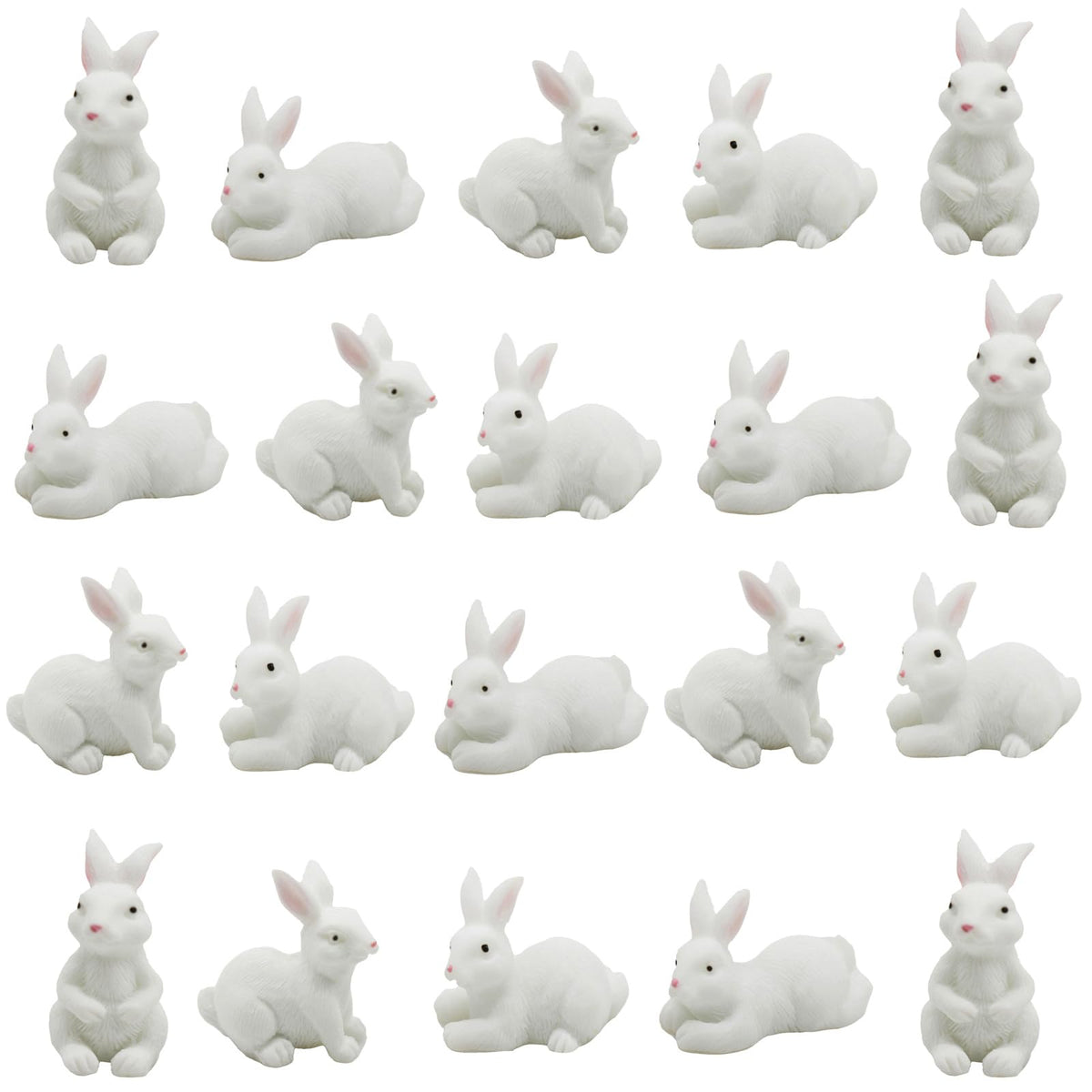 Pinenjoy rabbit figurine in sitting pose enhances miniature scenes.