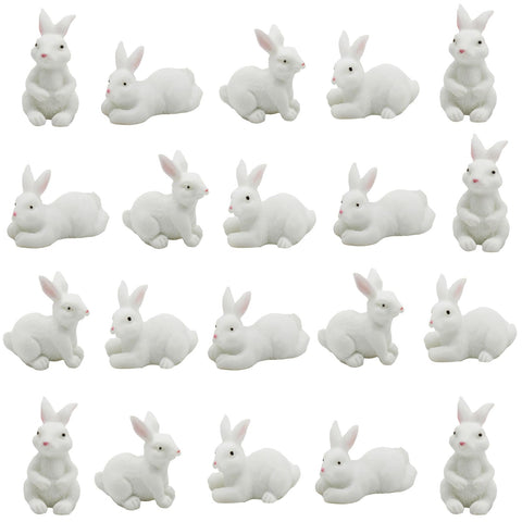 Pinenjoy rabbit figurine in sitting pose enhances miniature scenes.