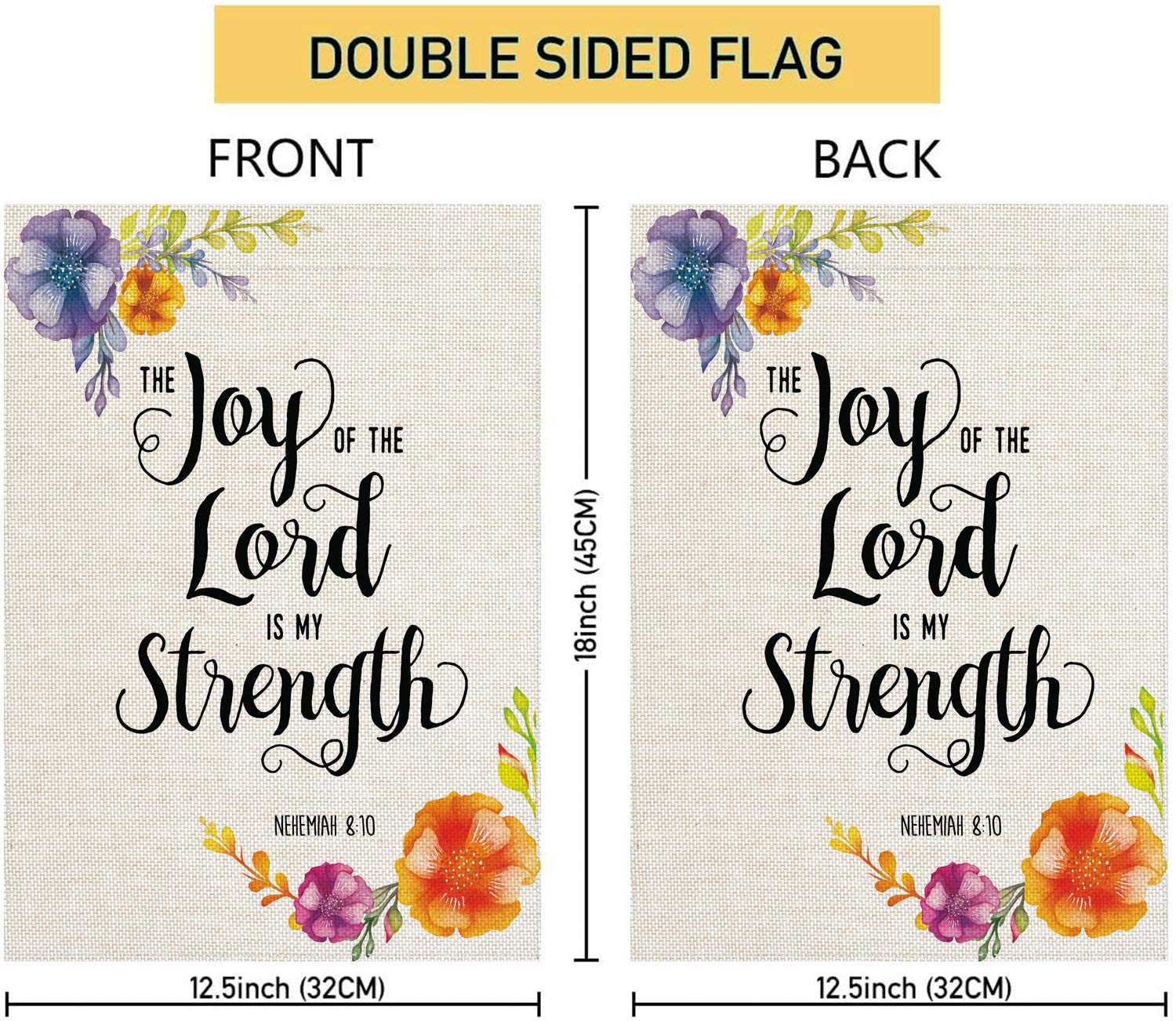 Pingpi Biblical Quotes Flag side view reads from both angles with clear messaging