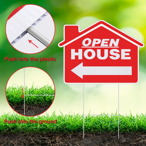 Pinkunn blank yard sign for customizable details like date and contact.