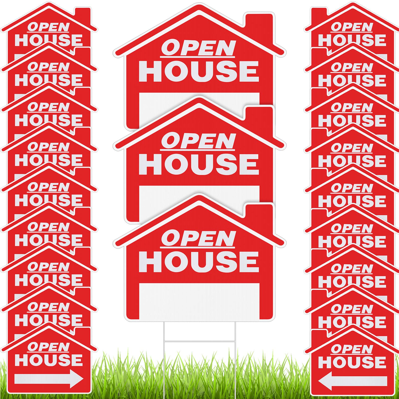 Pinkunn open house sign 12x16, double-sided for improved visibility.