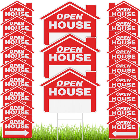Pinkunn open house sign 12x16, double-sided for improved visibility.
