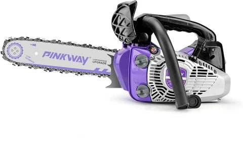 Pinkway 26ACC gas chainsaw with 20-inch bar ready for yard cleanup