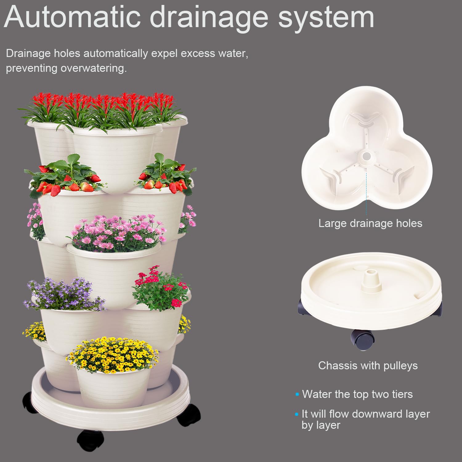 Pinky Family 5-Tier 2-tier configuration for compact patios.