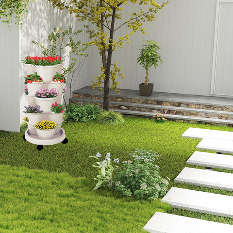 Pinky Family 5-Tier hanging chains for elevated garden.