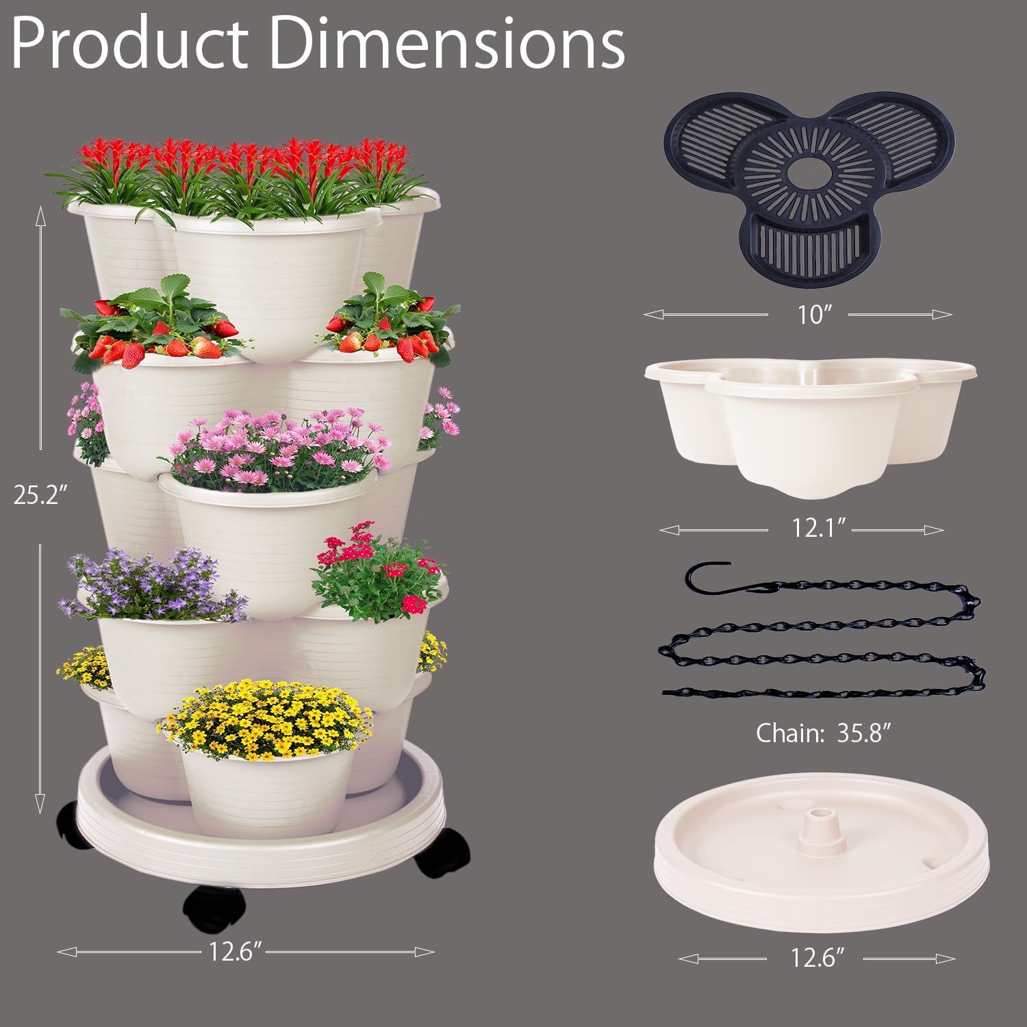 Pinky Family 5-Tier with casters for easy repositioning.