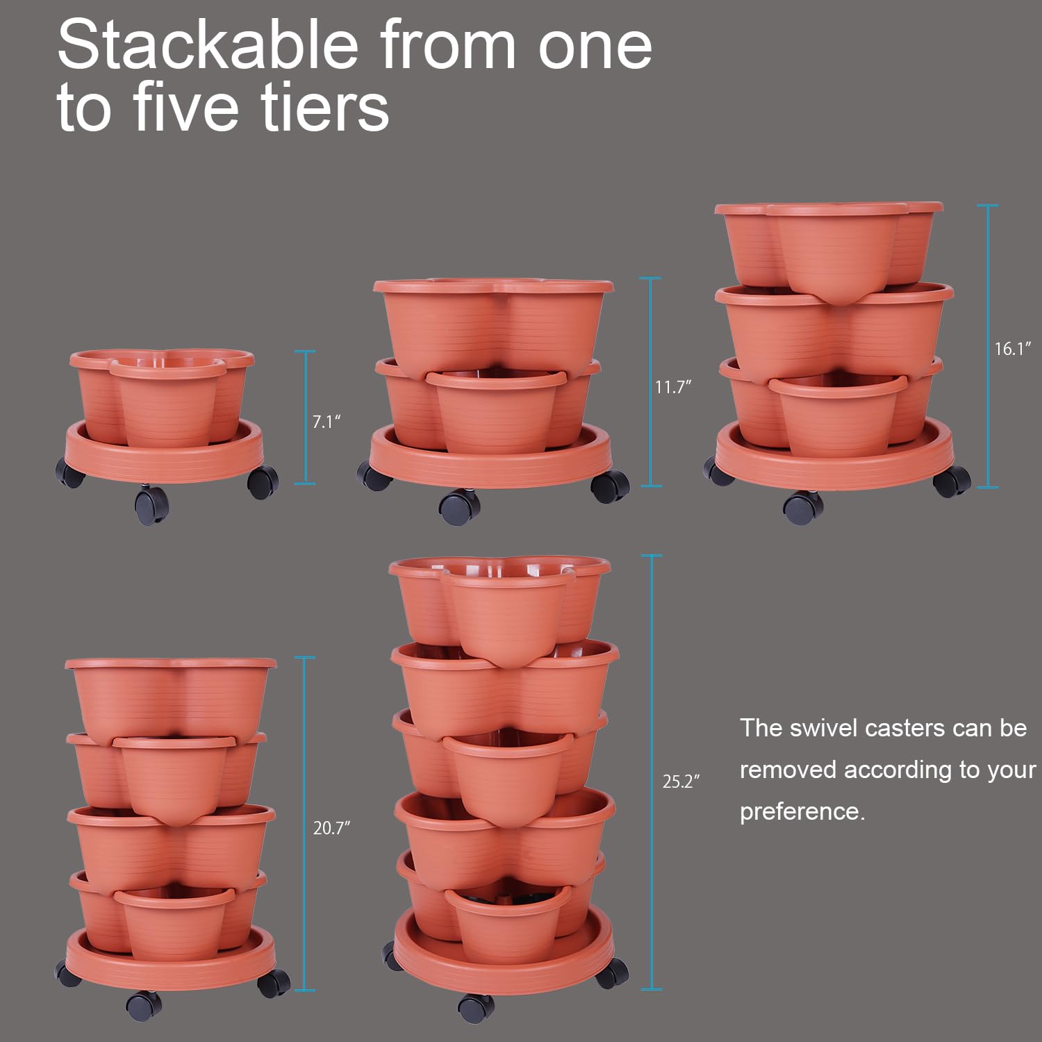 Pinky Family unit with optional casters makes moving for sun or breeze a breeze.