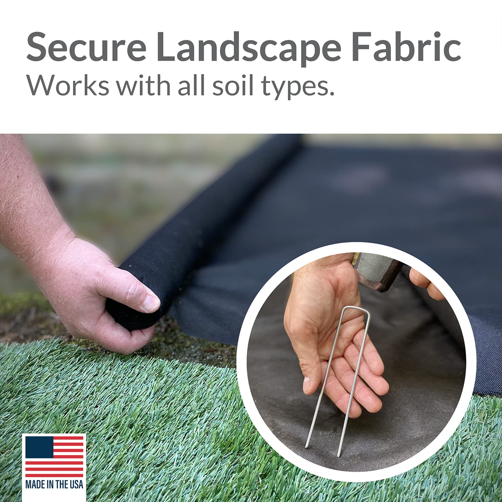 Pinnacle Mercantile sod ground anchor 6-inch secures turf and fabric.