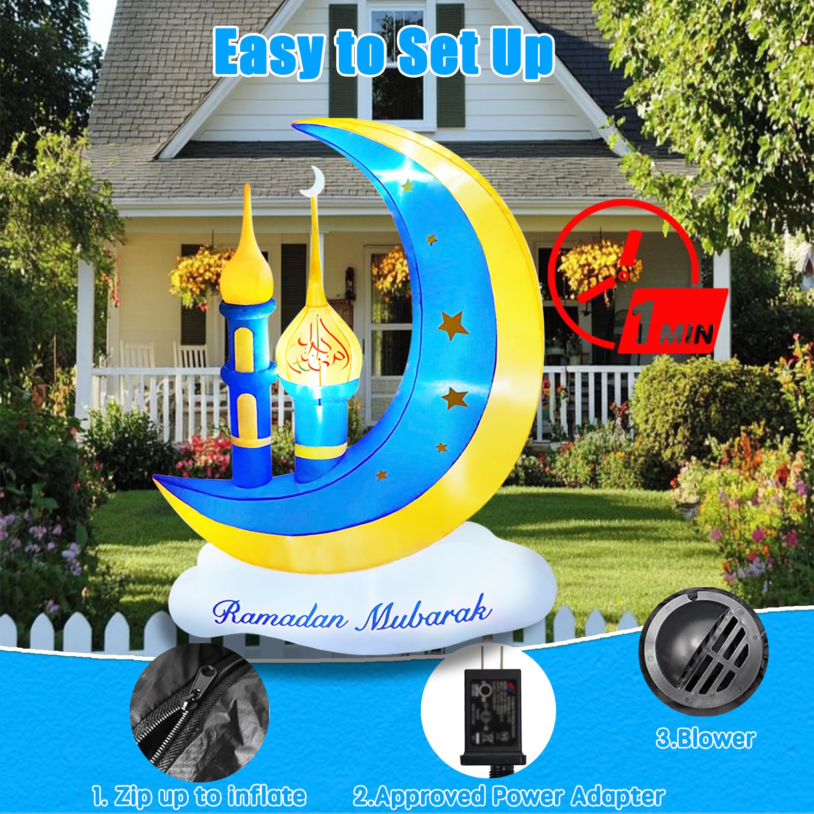 PIPIMOUSE mosque inflatable yard decor for festive gatherings.