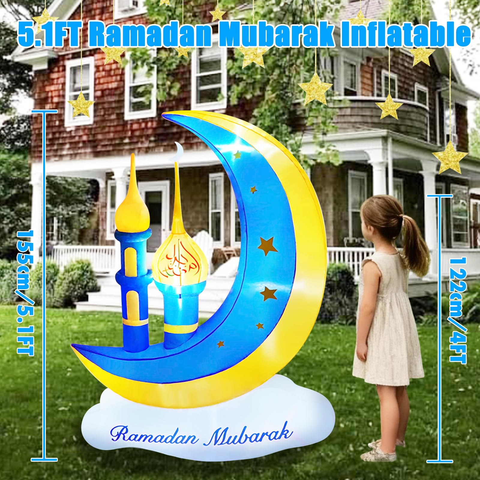 PIPIMOUSE Ramadan star inflatable adds bright night-time visibility.