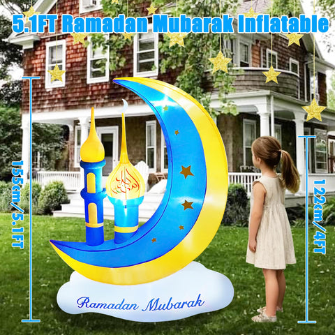 PIPIMOUSE Ramadan star inflatable adds bright night-time visibility.