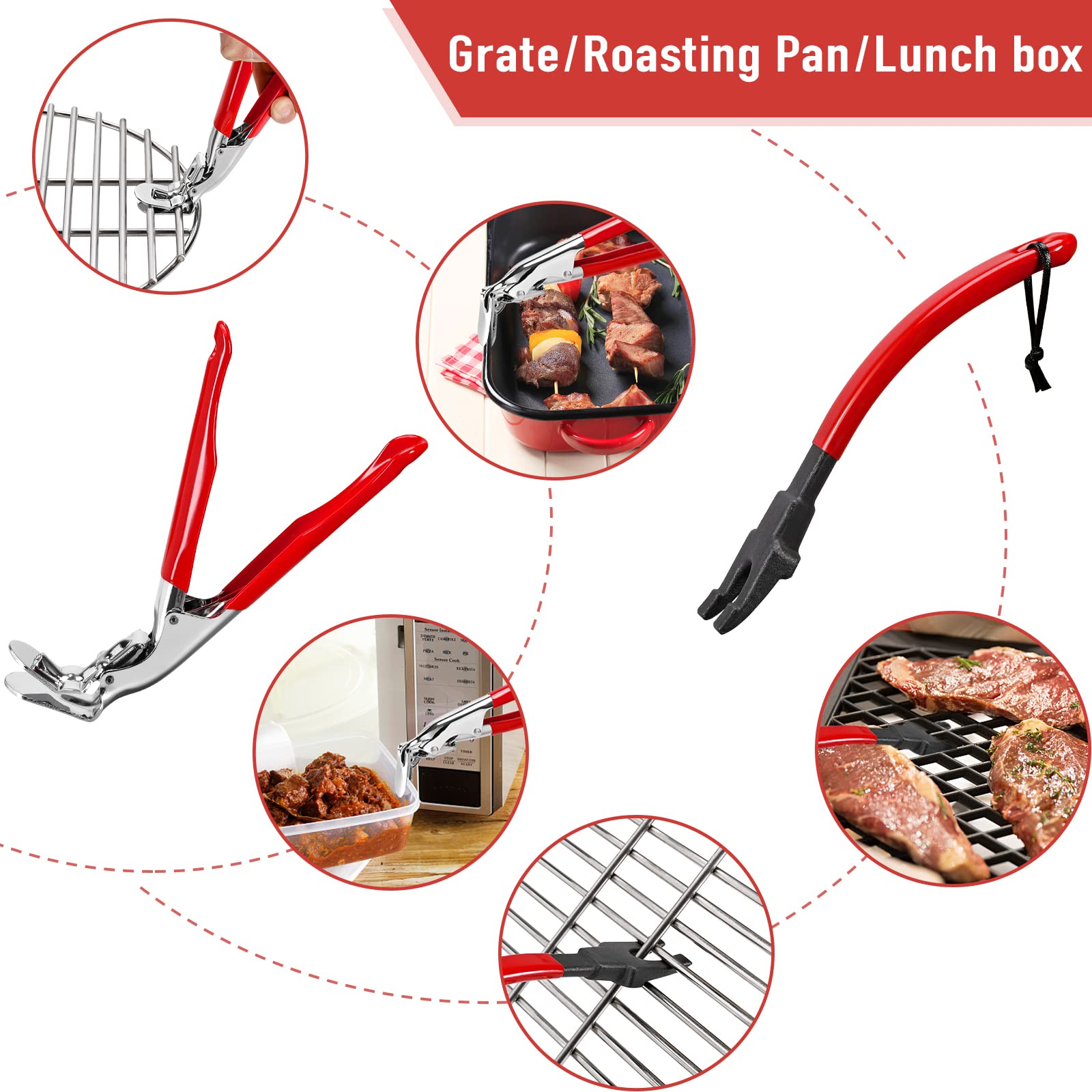 PIQUEBAR lifter with rope sleeve enables easy storage on the grill.