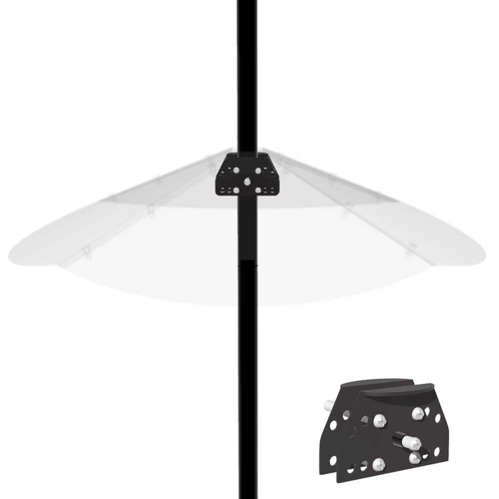 PirateAnt 24-inch squirrel baffle mounted on a pole for wider protection against rodents.