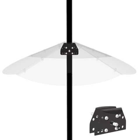PirateAnt 24-inch squirrel baffle mounted on a pole for wider protection against rodents.