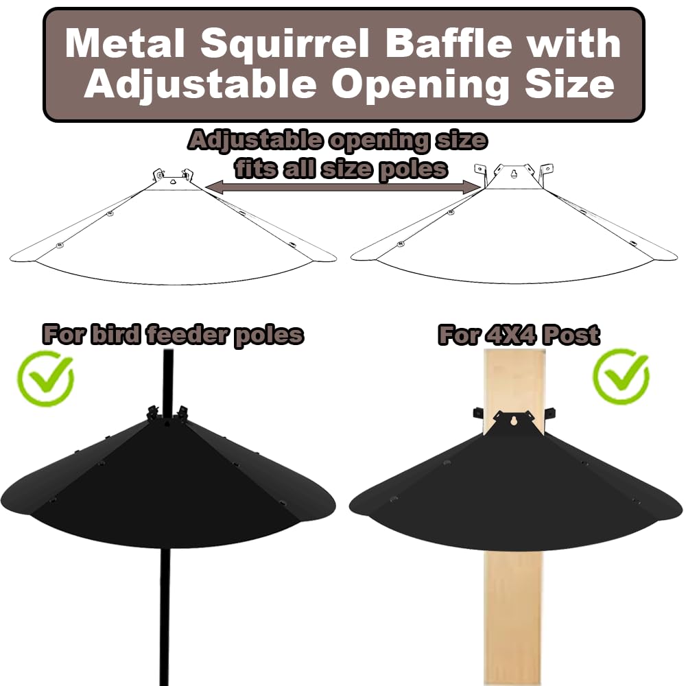 PirateAnt 4x4 post design fits wide wooden posts for secure feeder protection.