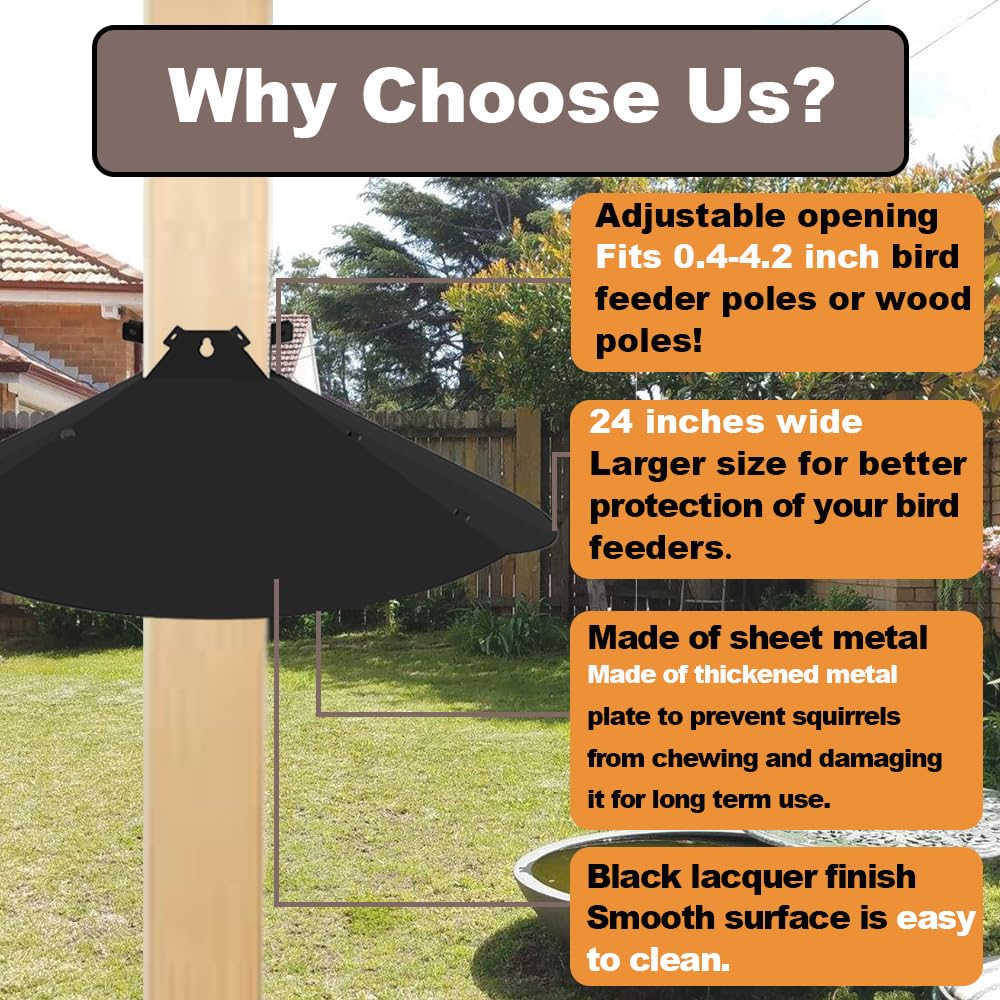 PirateAnt adjustable opening-size baffle adapts to 0.4-2 inch poles for easy installation.