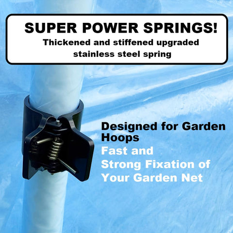 PirateAnt curved clamps gripping curved hoops for reliable garden structures.