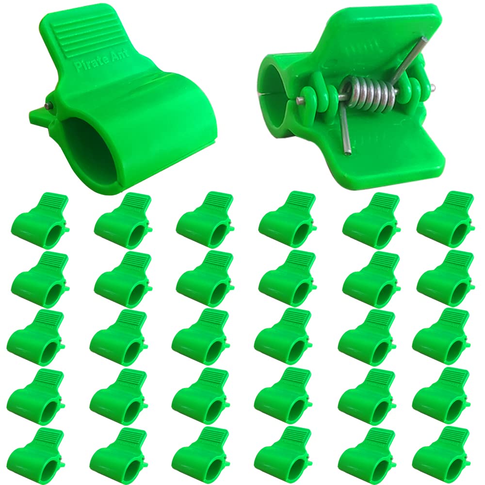 PirateAnt greenhouse clamps for half-inch PVC securely fix nets in windy conditions.