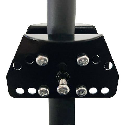PirateAnt metal squirrel baffle pole holder demonstrates universal fit for 0.4–2 inch poles.