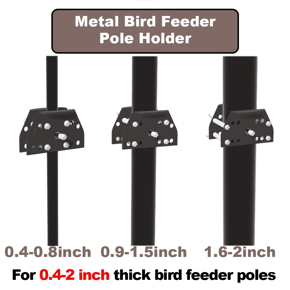 PirateAnt metal squirrel baffle pole holder with durable construction withstands outdoor conditions.