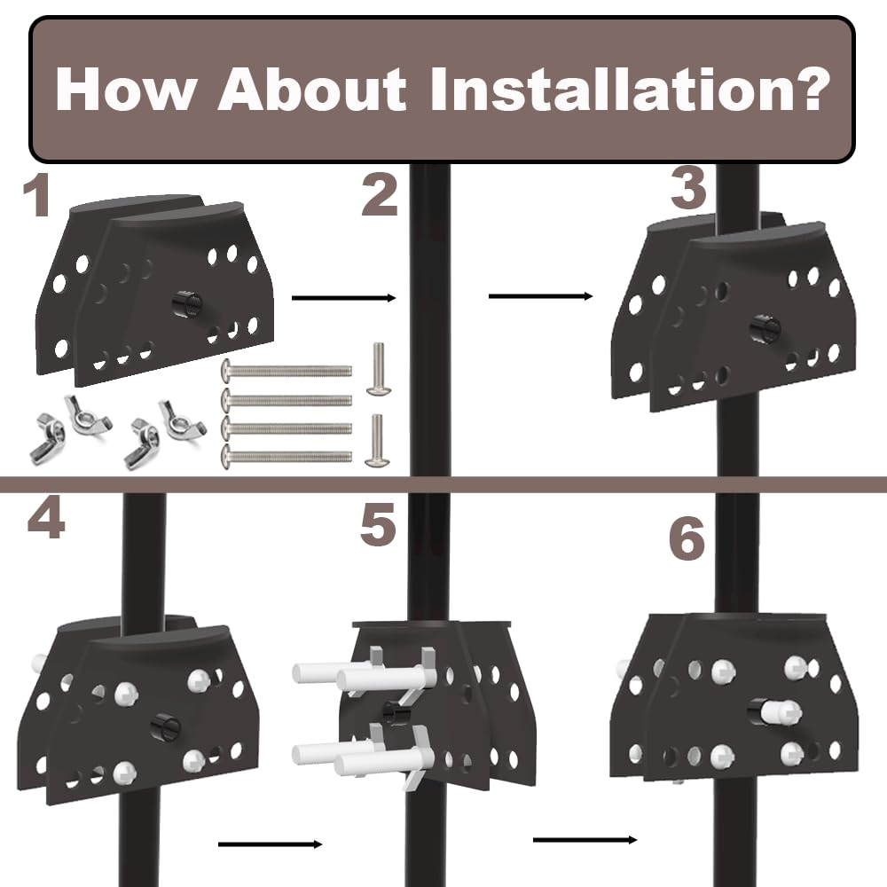 PirateAnt metal squirrel baffle pole holder uses friction to securely hold the 10 lb baffle.