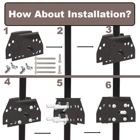 PirateAnt metal squirrel baffle pole holder uses friction to securely hold the 10 lb baffle.
