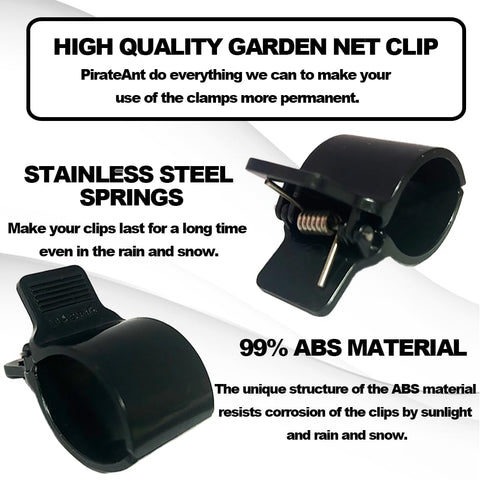 PirateAnt multitask garden clips ideal for DIY greenhouses and outdoor plots.