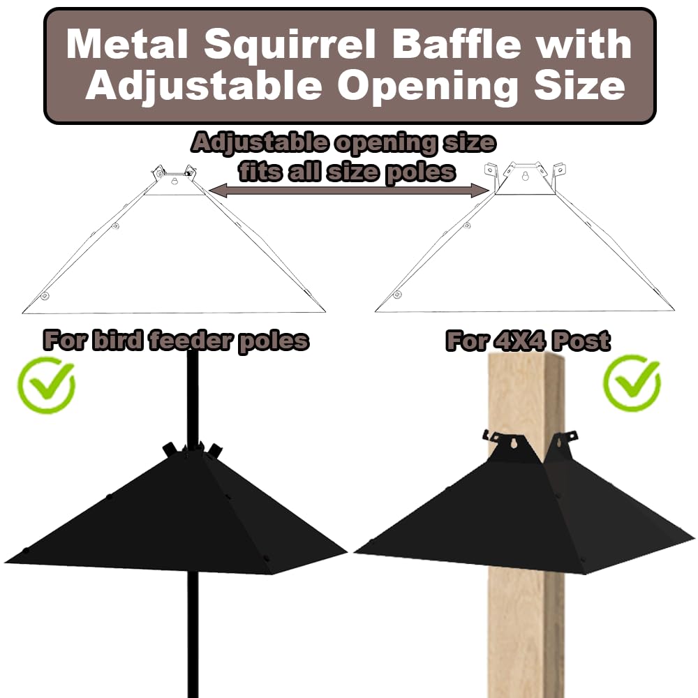 PirateAnt Squirrel Baffle adjustable opening adapts to various pole sizes.