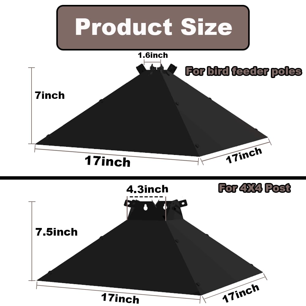 PirateAnt Squirrel Baffle wide 17-inch design deters squirrels effectively.
