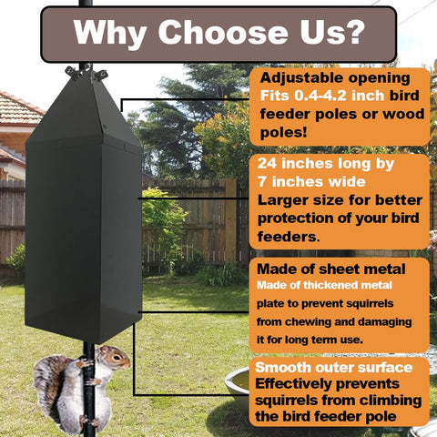 PirateAnt baffle's sturdy metal construction resists chewing and weather.