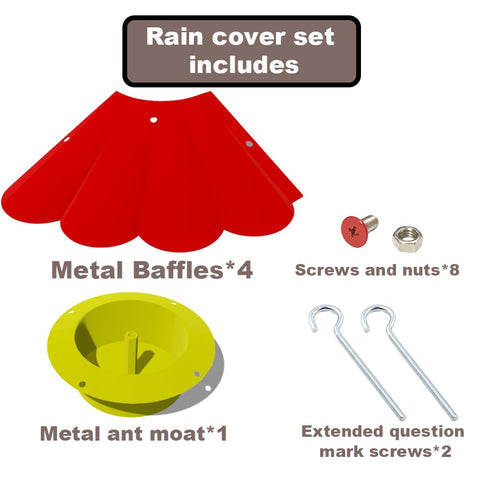 PirateAnt sun and rain cover protects nectar and seeds.