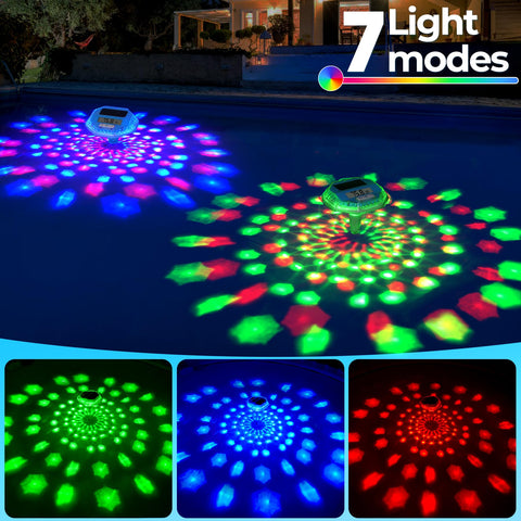 Pircaath light-show projection onto pool bottom creates ambiance